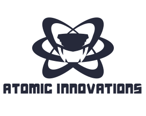 Atom - Blue Atom Snake logo design