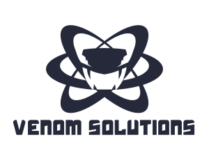 Venom - Blue Atom Snake logo design