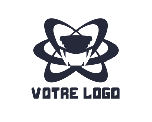Viper - Blue Atom Snake logo design