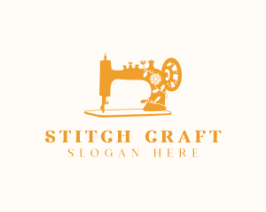 Floral Sewing Machine Tailoring logo design