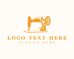 Floral Sewing Machine Tailoring Logo