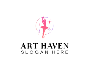 Ballerina Dance Performer logo design