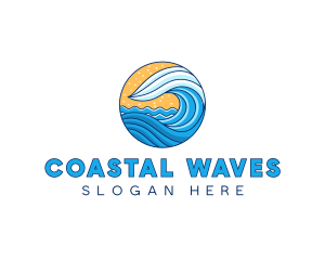 Sea Ocean Waves logo design