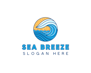 Sea Ocean Waves logo design