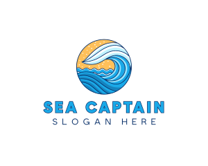 Sea Ocean Waves logo design