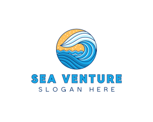 Sea Ocean Waves logo design