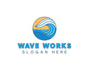 Sea Ocean Waves logo design