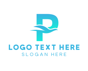Air Freight - Gradient Letter P Aviary logo design