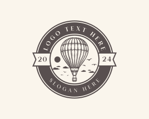 Exploration - Rustic Hot Air Balloon logo design