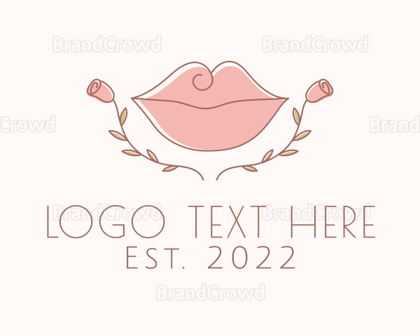 Floral Cosmetic Lips Logo