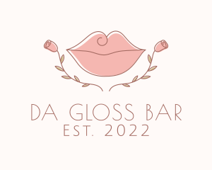 Floral Cosmetic Lips logo design