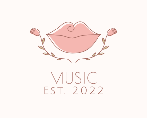 Vlog - Floral Cosmetic Lips logo design