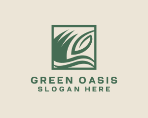 Vegetation - Eco Grass Lawn logo design