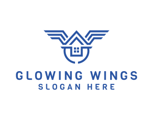 Modern House Wings logo design