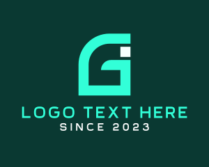 Pixelated - Digital Monogram  Letter GI logo design