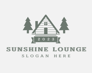 Forest Pine Tree Cabin Logo