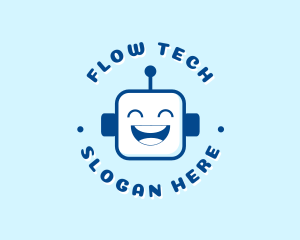  Cute Robot Tech logo design