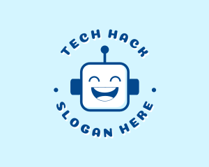  Cute Robot Tech logo design