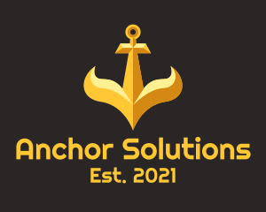 Golden Ship Anchor  logo design