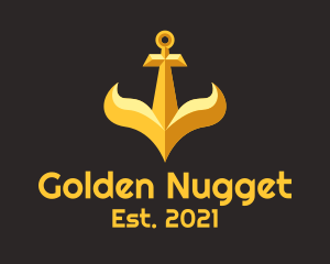 Golden Ship Anchor  logo design