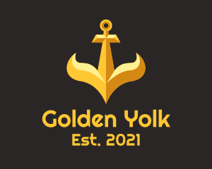 Golden Ship Anchor  logo design