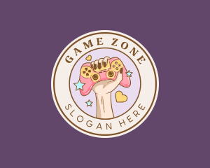 Girl Hand Game Controller logo design