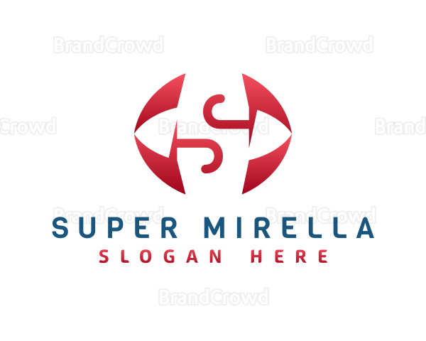 Modern Letter S Umbrella Logo