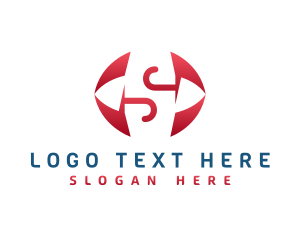 Negative Space - Modern Letter S Umbrella logo design