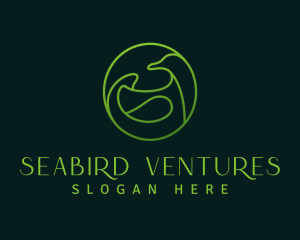 Seabird - Minimalist Green Duck logo design