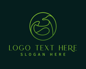 Seagull - Minimalist Green Duck logo design