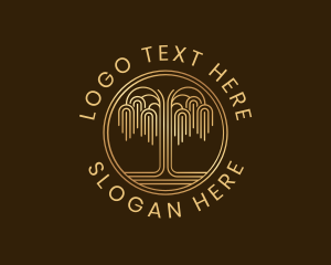 Gold - Ornamental Gold Tree logo design