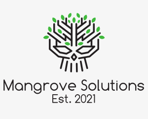 Mangrove - Skull Tree Plant logo design