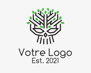 Environment Friendly - Skull Tree Plant logo design