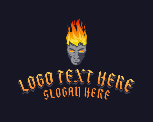 Gamer - Angry Fiery Man logo design