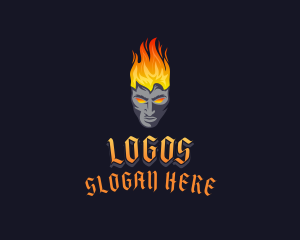 Character - Angry Fiery Man logo design