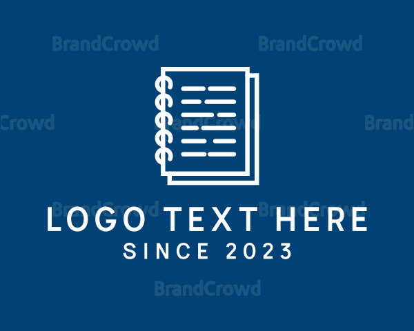 Notebook Pages Document Logo