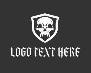Monochrome - Gaming Skull Head logo design