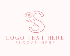 Candles - Pink Flower Letter S logo design