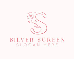 Pink Flower Letter S Logo