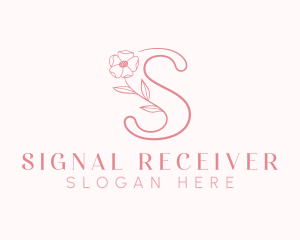 Pink Flower Letter S logo design