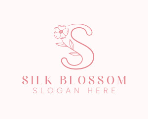 Pink Flower Letter S logo design