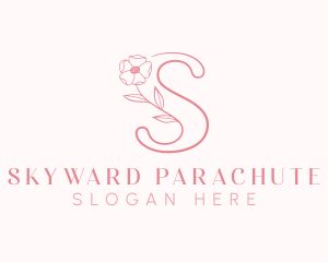 Pink Flower Letter S logo design