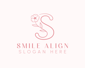 Pink Flower Letter S logo design