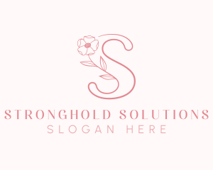 Pink Flower Letter S logo design