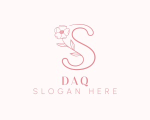 Skincare - Pink Flower Letter S logo design