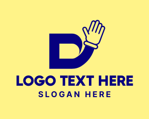Letter D - Hand Glove Wave D logo design