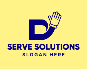 Serve - Hand Glove Wave D logo design