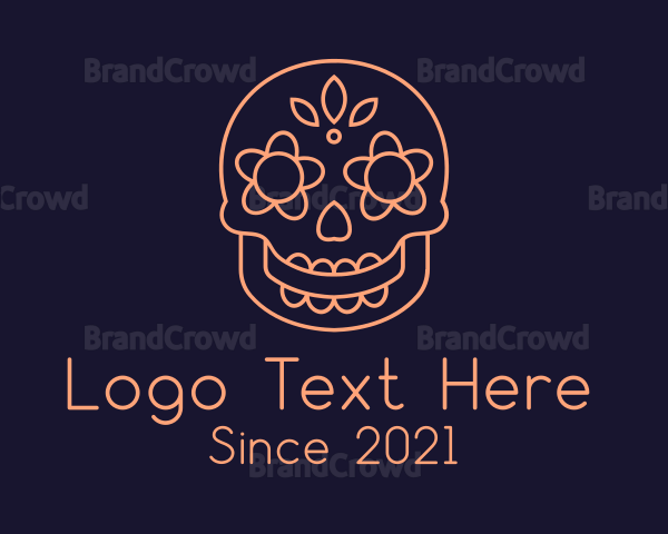 Orange Mexican Skull Logo