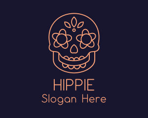 Orange Mexican Skull Logo