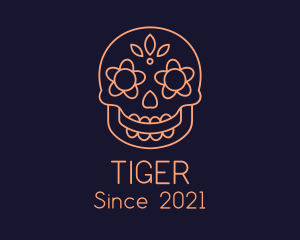 Festival - Orange Mexican Skull logo design